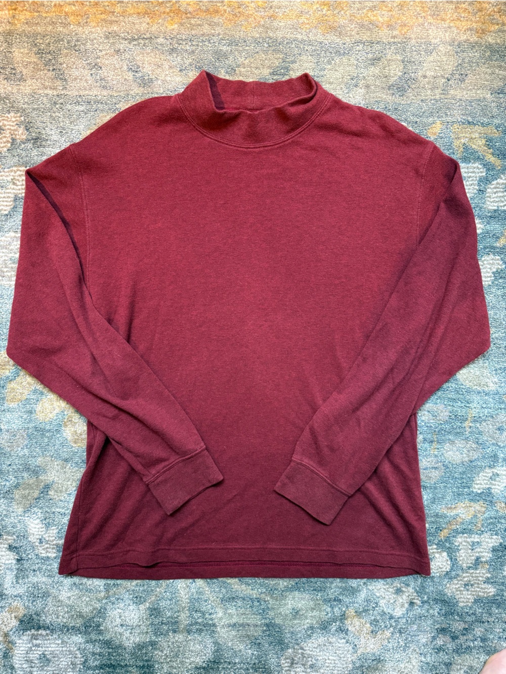 Women’s Burgundy Mock Neck long sleeve